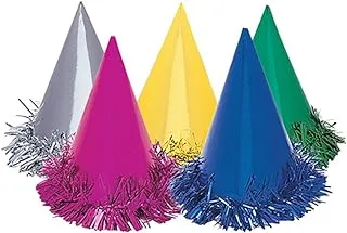 Unique Party 9048 - Fringed Foil Party Hats, Assorted Pack of 6