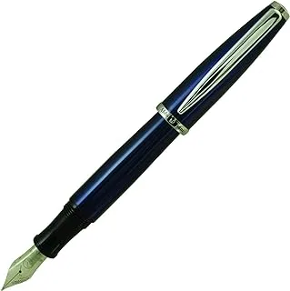 Monteverde Aldo Domani Fountain Pen - Broad Nib, Black Ink Fountain Pen, Blue (MV59621)