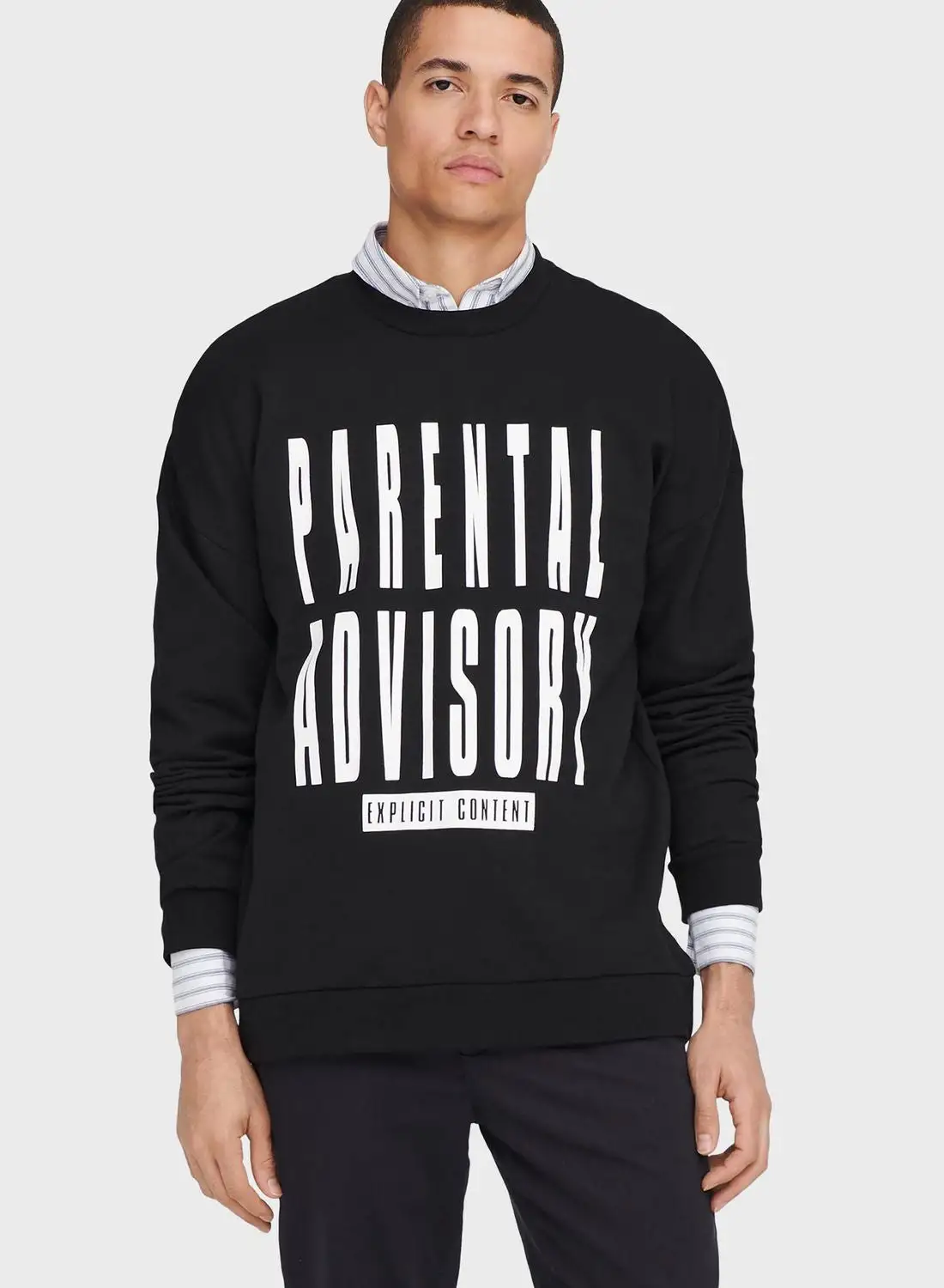 Only & Sons Slogan Relaxed Sweatshirt