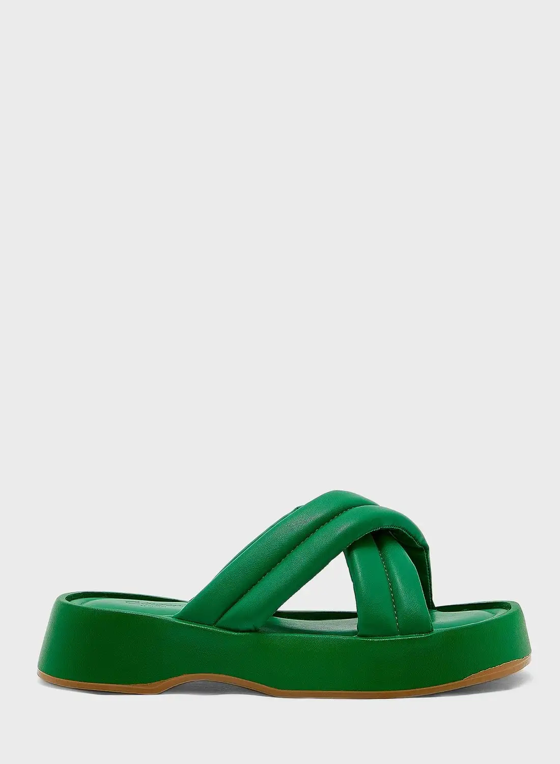 Ginger Cross-Over Flat Slider Sandal