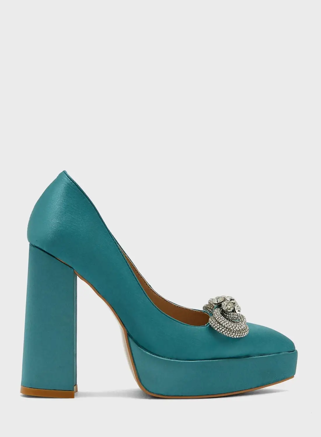 Khizana Jewelled Bow Satin Platform Pump