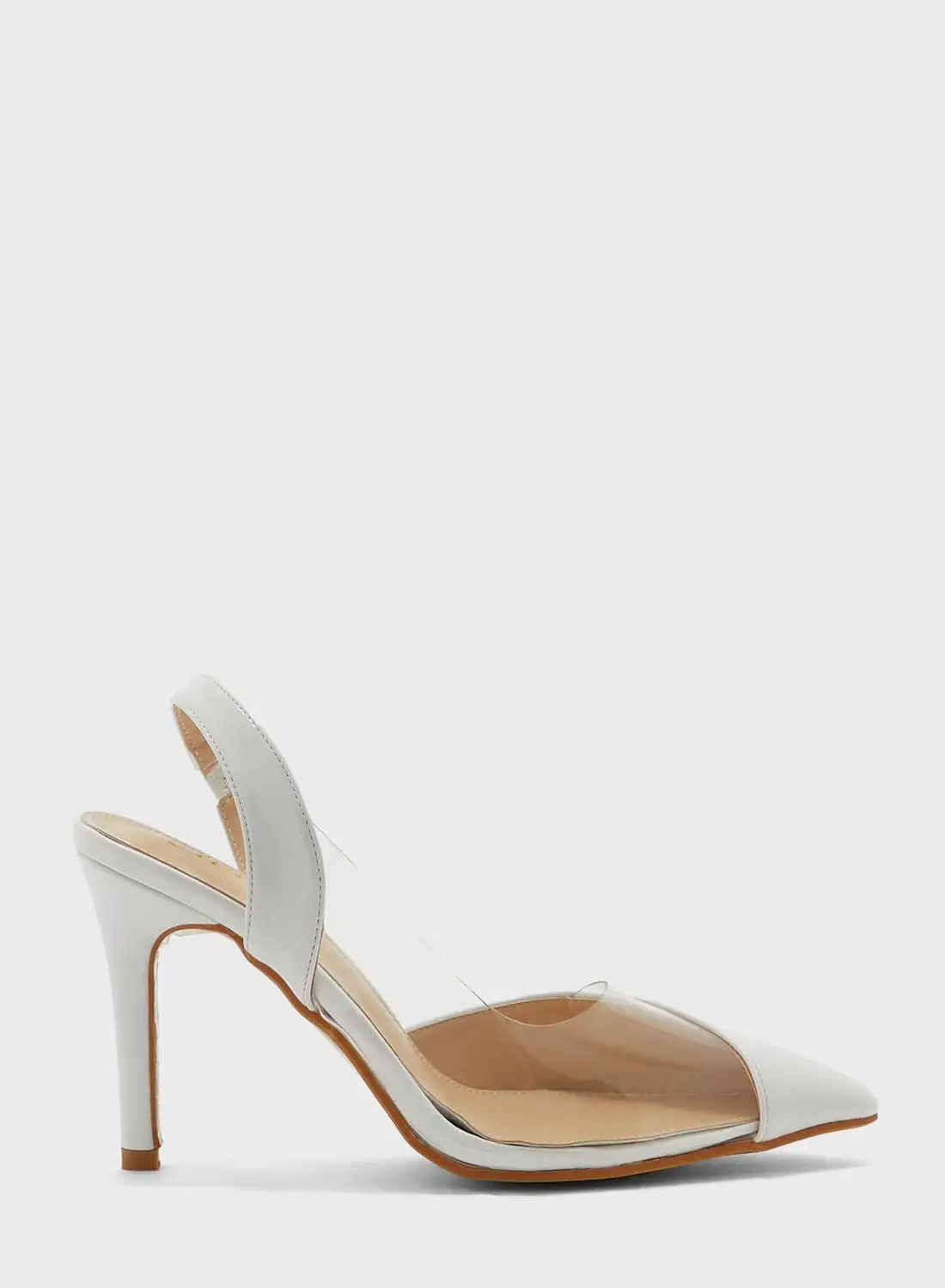 ELLA Asymmetric Clear Pointed Pump