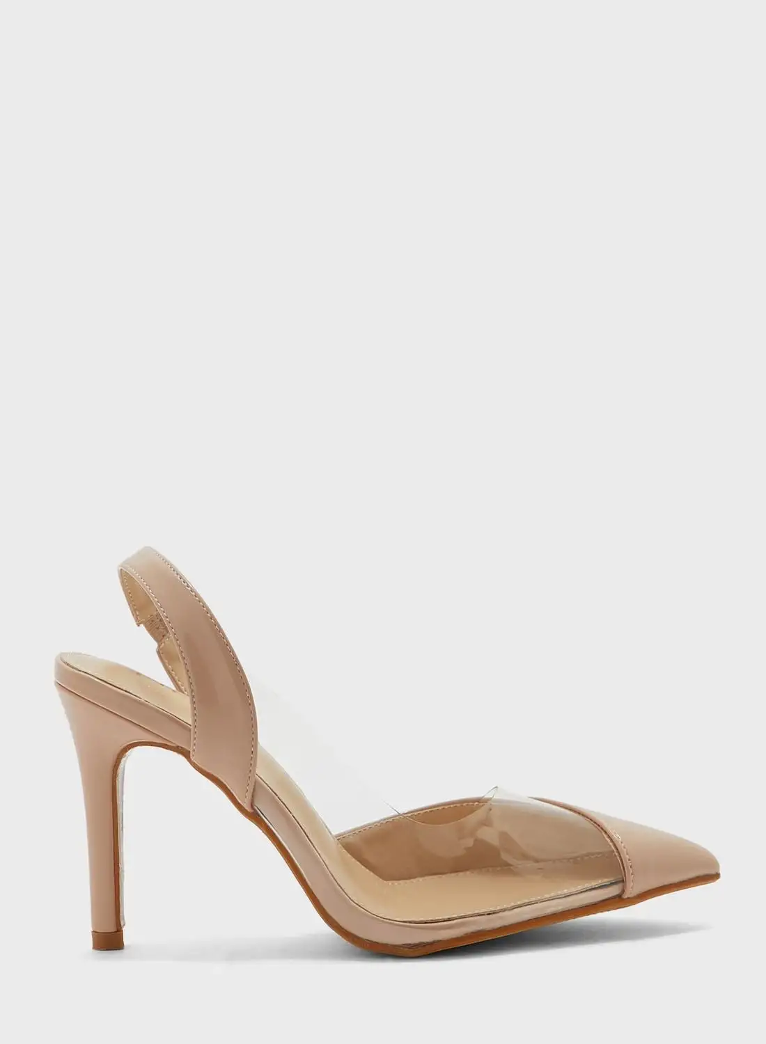 ELLA Asymmetric Clear Pointed Pump