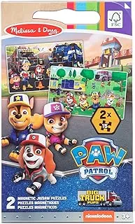 Melissa & Doug PAW Patrol Take-Along Magnetic Jigsaw Puzzles - Big Pup Trucks | Puzzles for kids | Travel Activity Pad | 3 and Above | Gift for Boys or Girls | FSC-Certified Materials