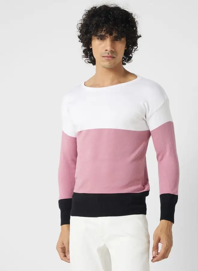 Seventy Five Colourblock Crew Neck Sweater