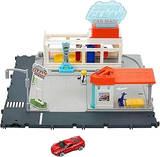 Matchbox Cars Playsets, Super Clean Carwash with 1 Matchbox Car