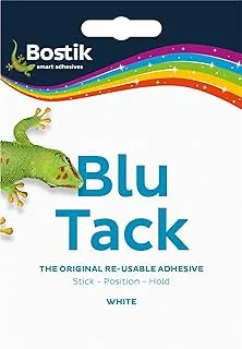 Bostik Blu Tack ، لاصق متعدد الأغراض قابل لإعادة الاستخدام ، نظيف ، آمن وسهل الاستخدام ، غير سام ، حجم عملي ، اللون: أبيض