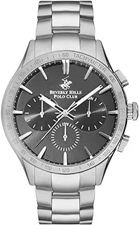 Beverly Hills Polo Club Men's Quartz Movement Watch, Multi Function Display and Metal Strap - BP3250X.350, Silver