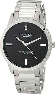 Armitron Men's Genuine Diamond Dial Bracelet Watch, 20/5479, Silver/Black