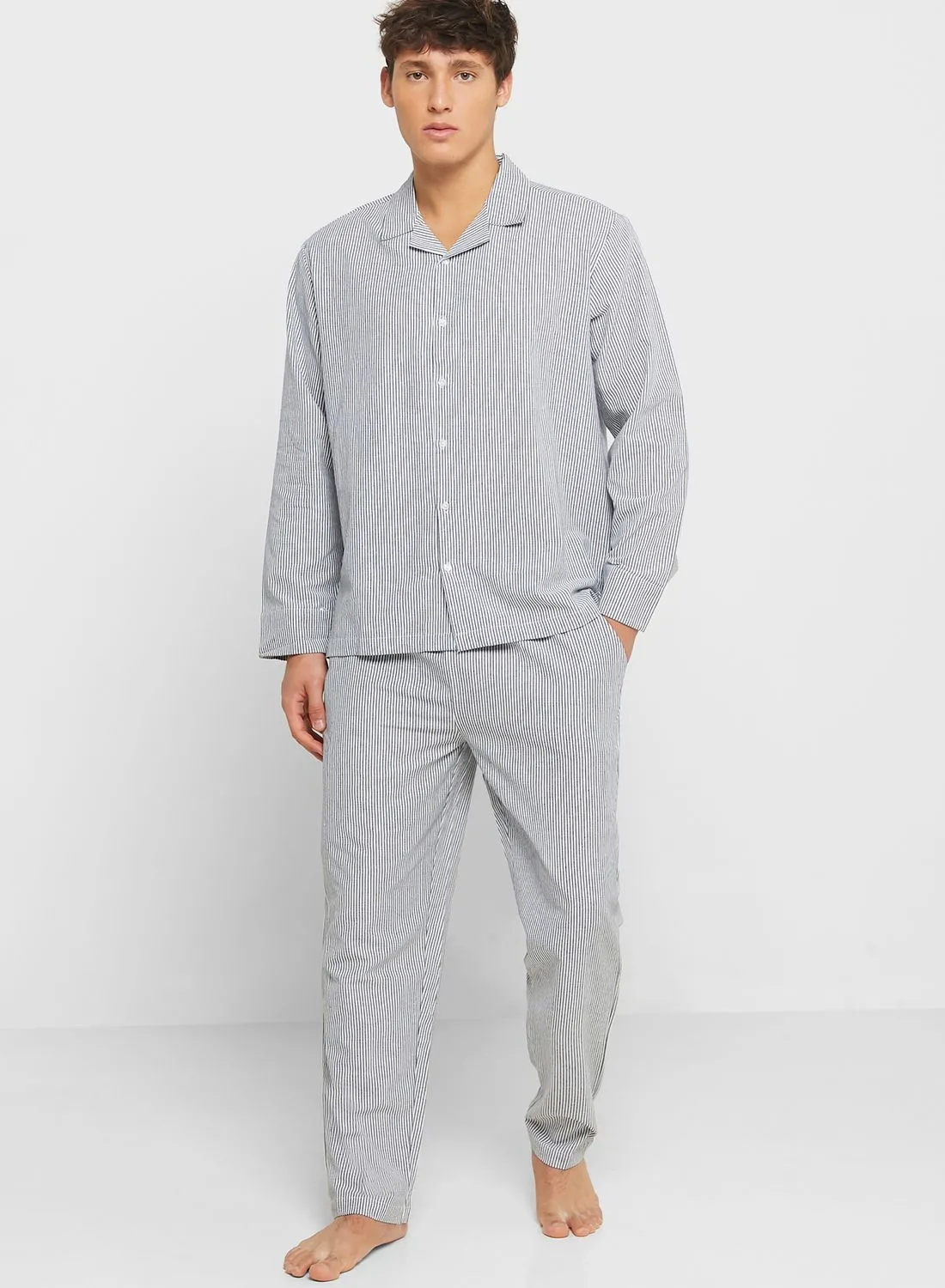 Robert Wood Striped Pyjama Set