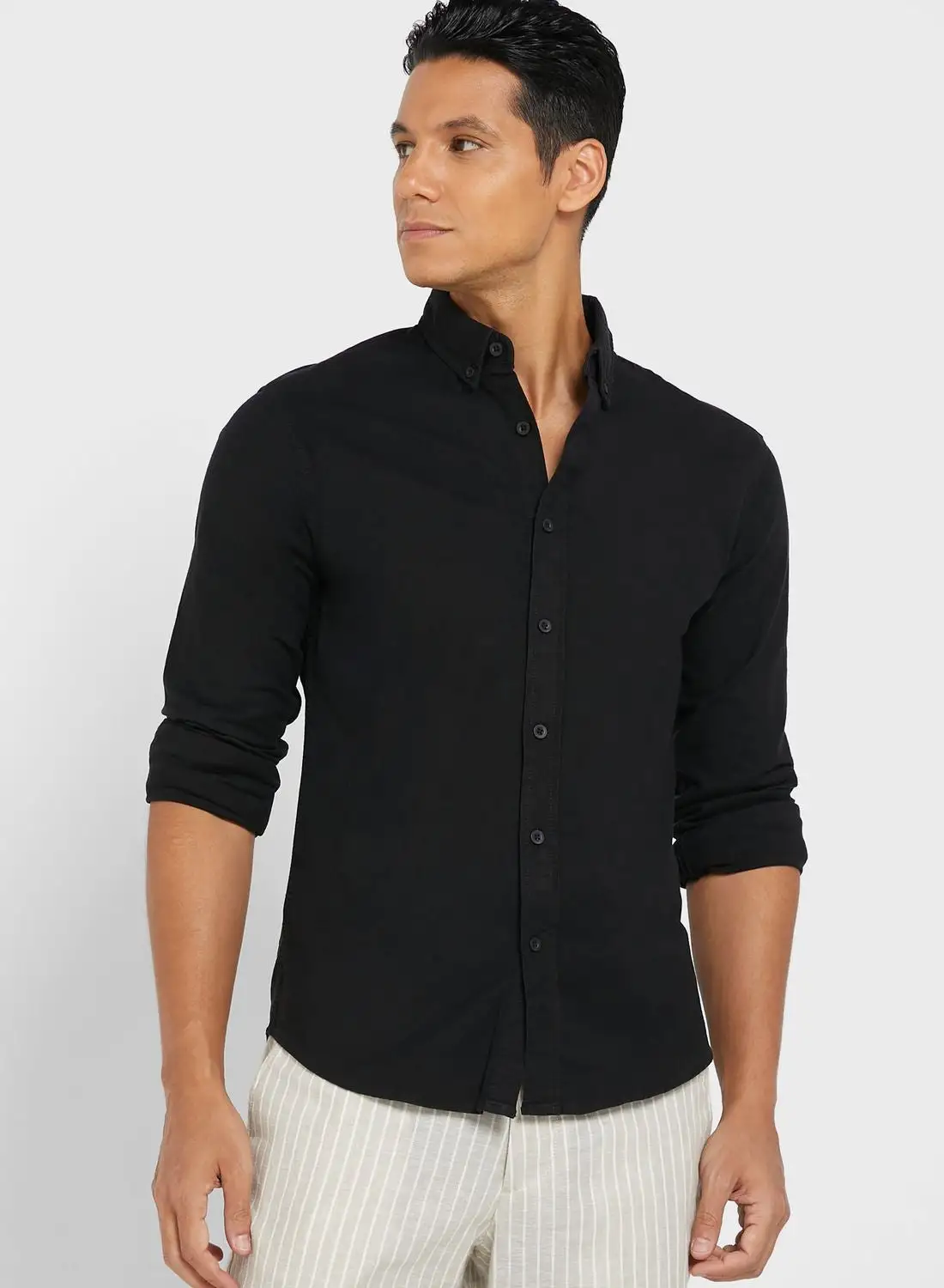 Seventy Five Button Collar Long Sleeve Shirt