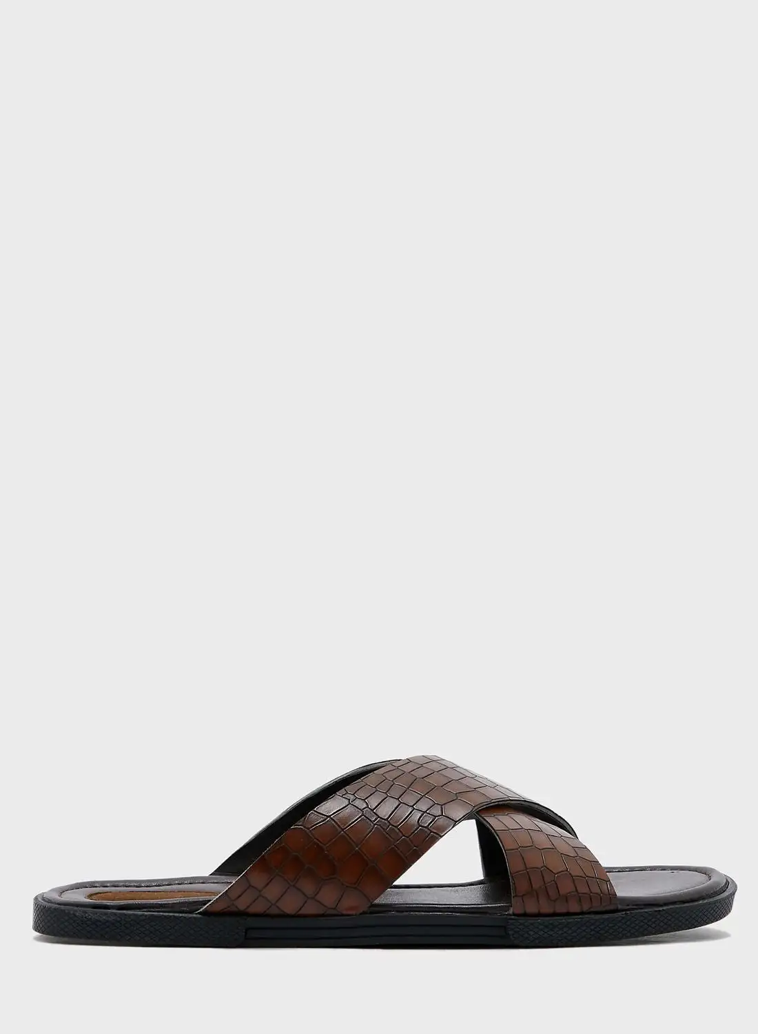 Robert Wood Croc Embossed Casual Sandals