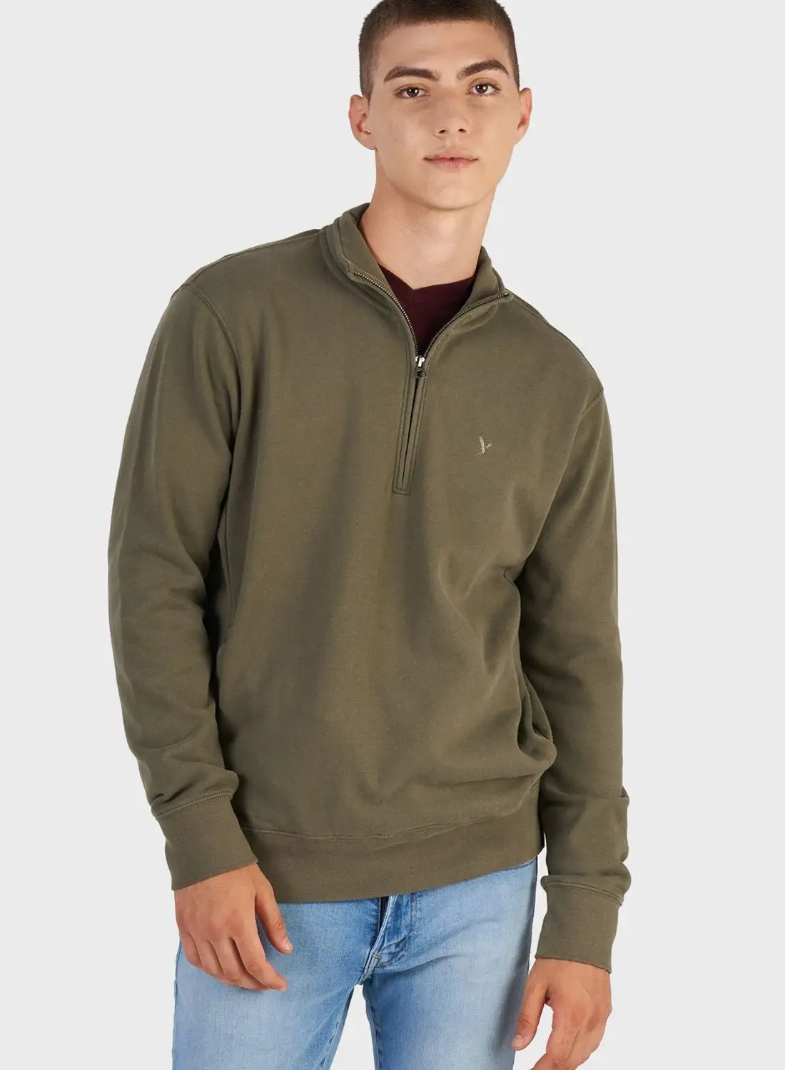 American Eagle Logo Half Zip Sweatshirt