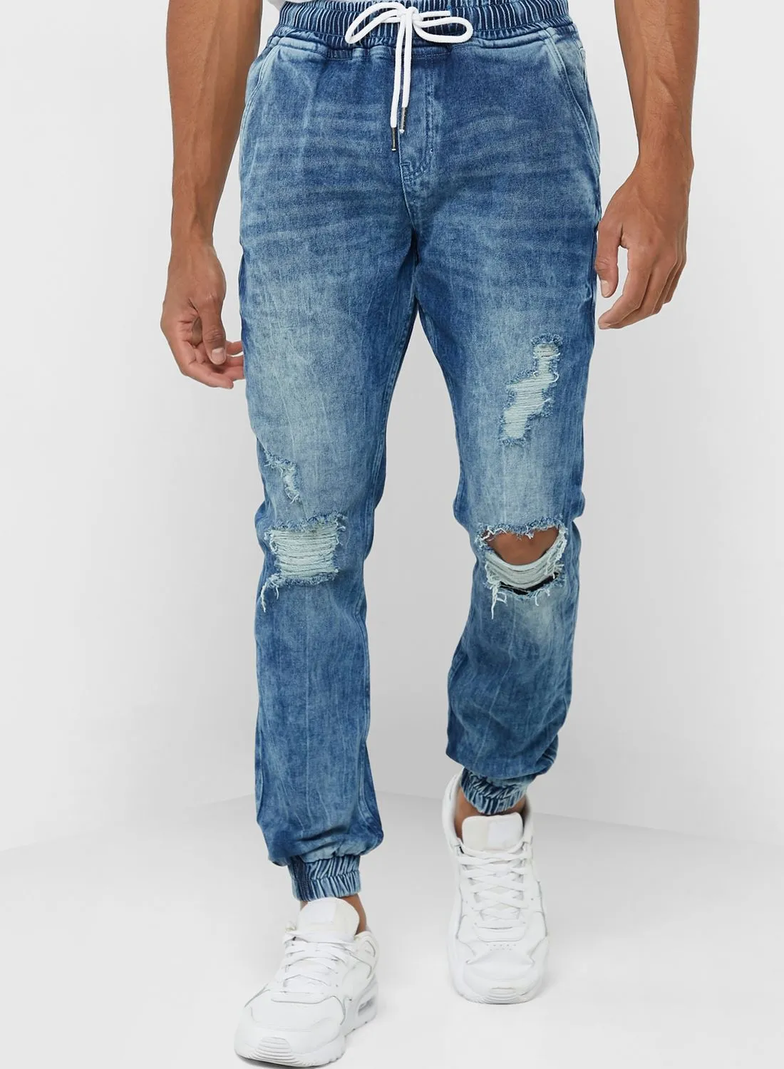 Seventy Five Slim Fit Ripped Jogger Jean