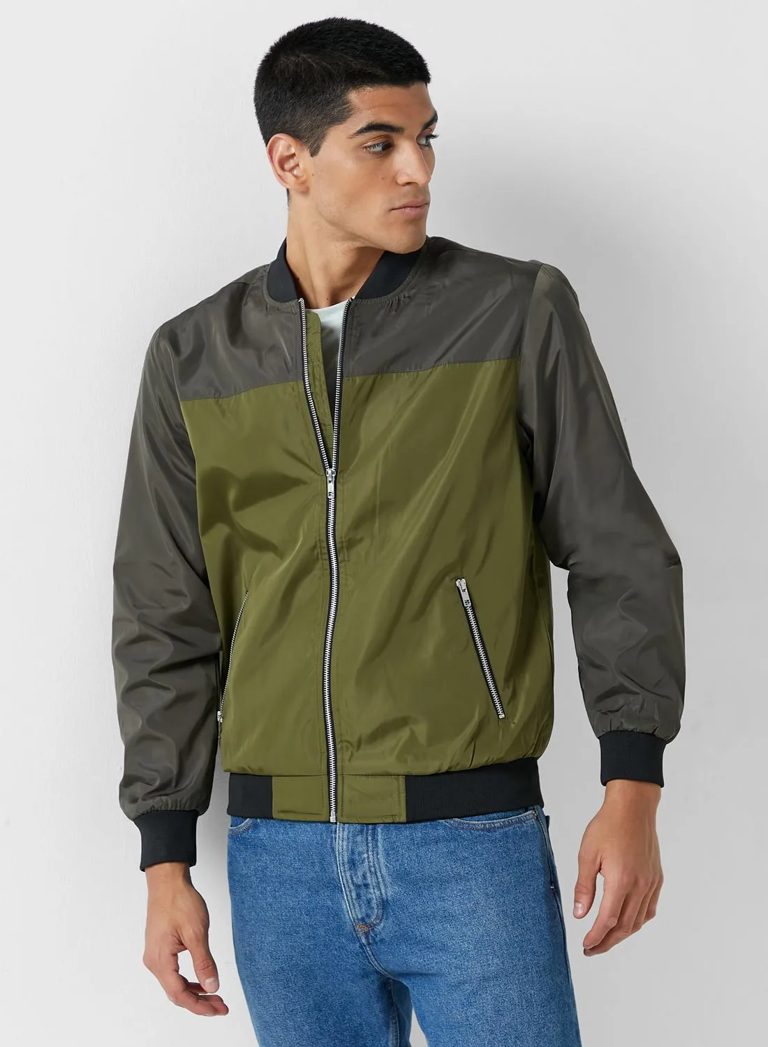 Seventy Five Colourblock Bomber Jacket