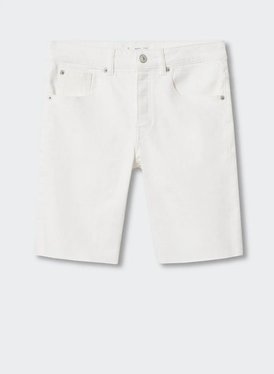 MANGO Kids Frayed Hem Denim Shorts