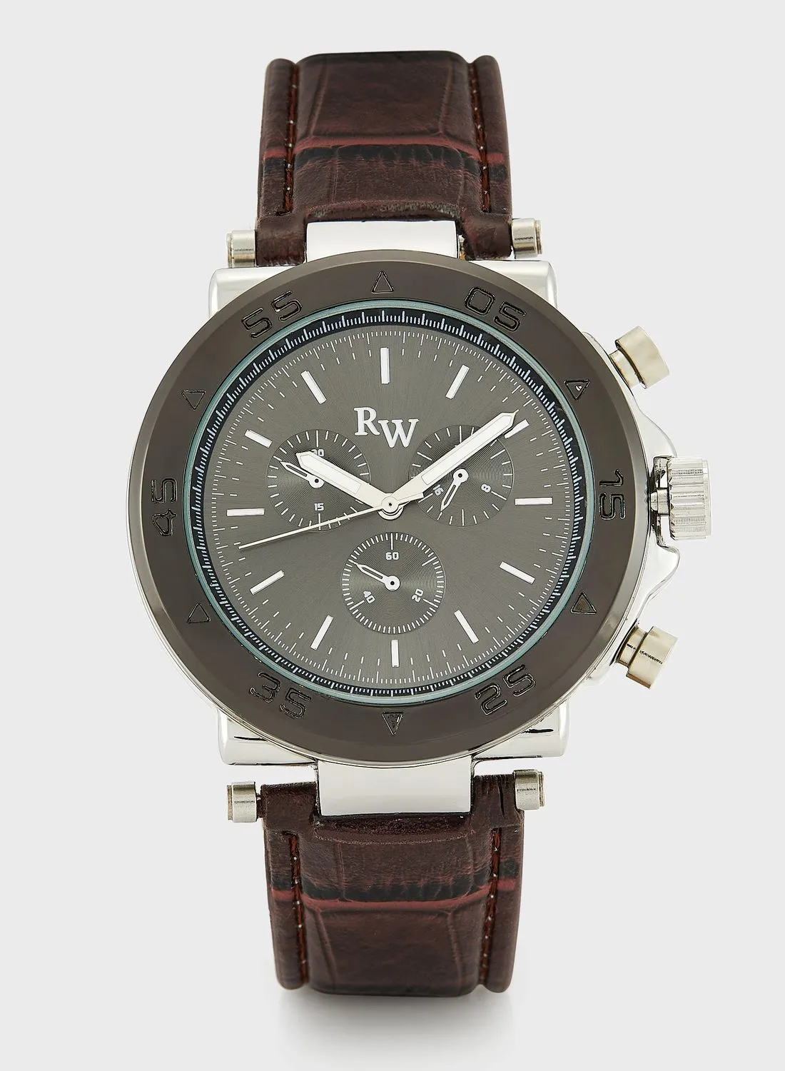 Robert Wood Sporty Dress Watch With Croc Strap