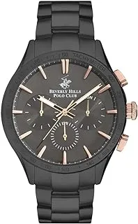 Beverly Hills Polo Club Men's Quartz Movement Watch, Multi Function Display and Metal Strap - BP3250X.060, Gun Metal