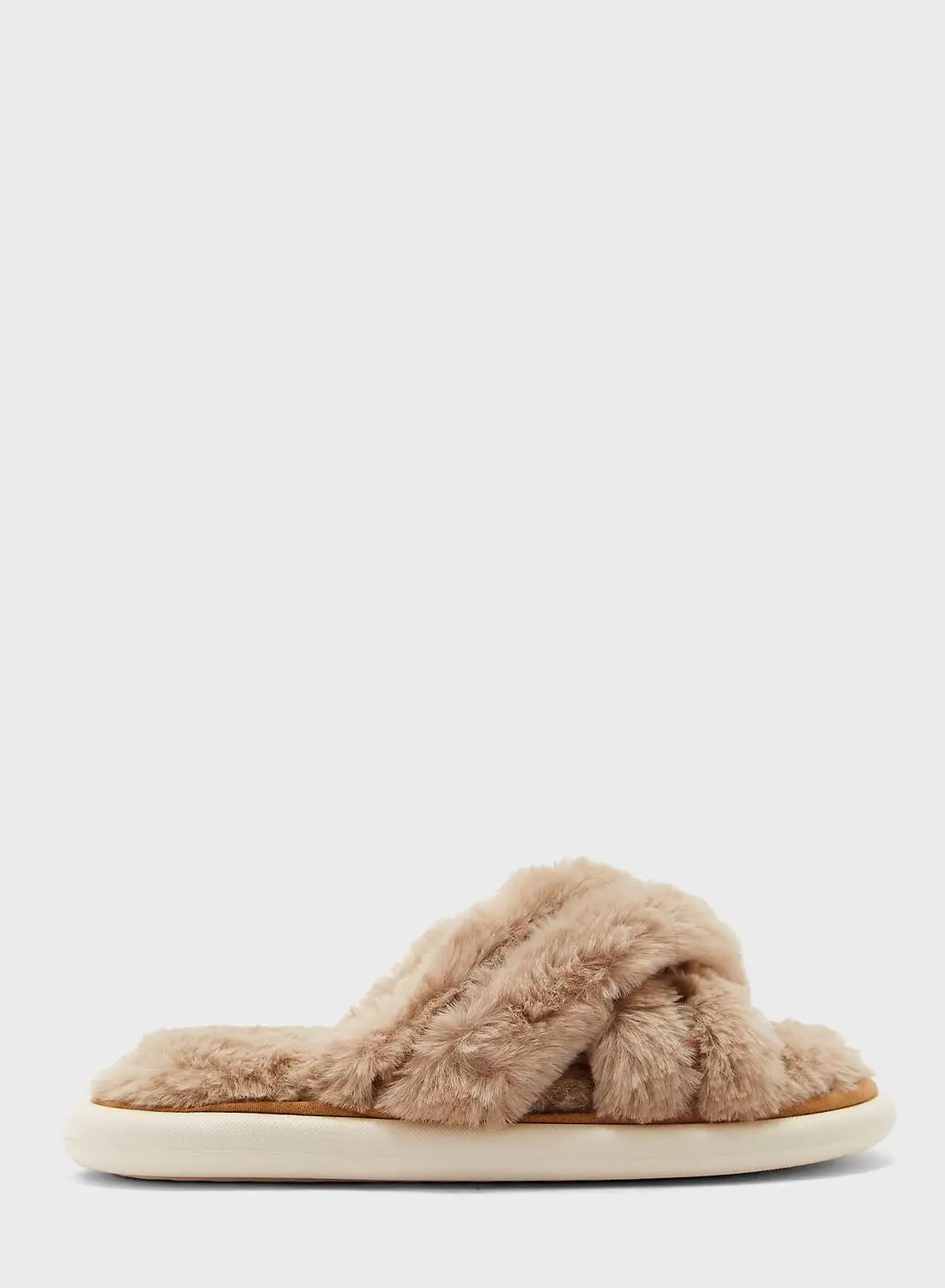 Ginger Triple Crossover Fluffy Bedroom Slipper