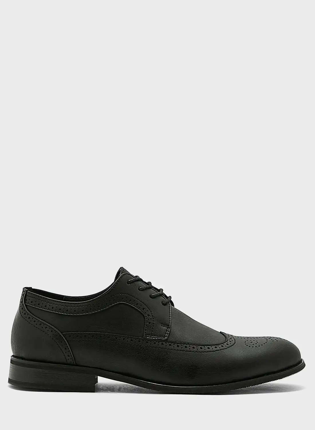 Robert Wood Faux Leather Wing Cap Formal Lace Ups