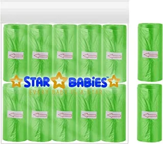 Star Babies - Scented bag Green - Pack of 10 + 2 Roll Free (180 Bags)