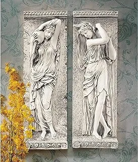 Design Toscano Water Maidens Wall Friezes (Set Includes: Dordogne & Seine), 22 Inch, Set of Two, Two Tone Stone