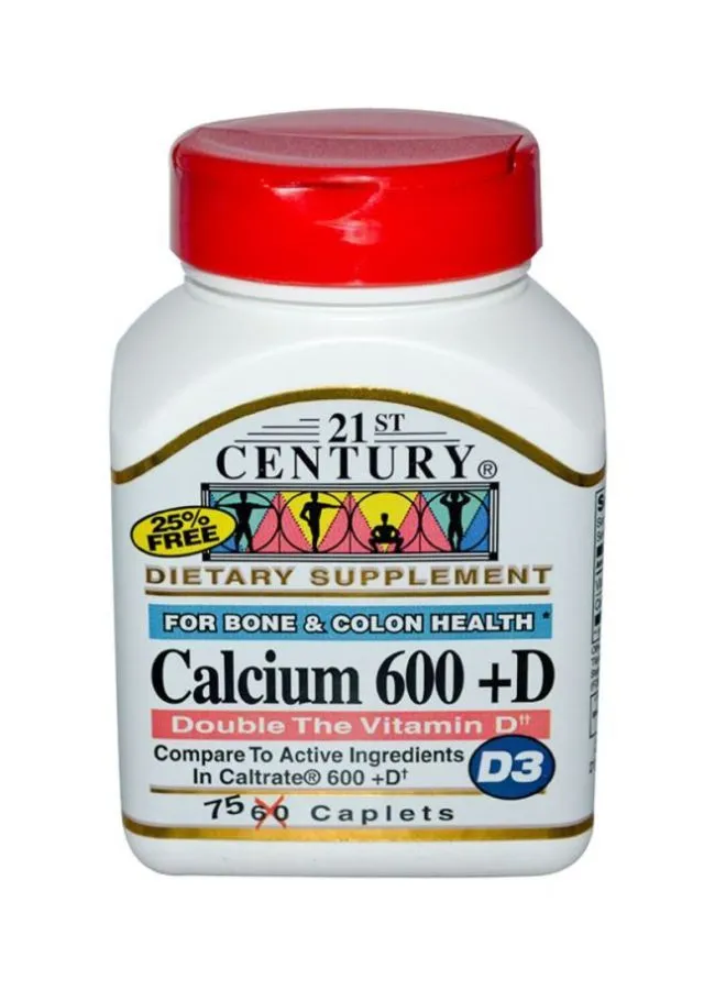 21st CENTURY Calcium 600 Plus Vitamin D - 75 Caplets