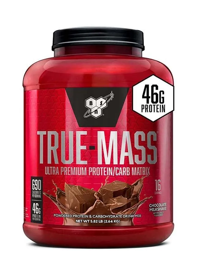 BSN TRUE-MASS Weight Gainer, Muscle Mass Gainer Protein Powder, Chocolate Milkshake, 5.82 Lbs, 16 Servings (2.64 KG)