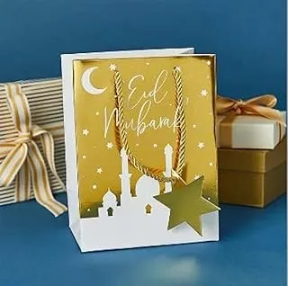 Eid Gold Gift Bag With Star Tag 5Pcs