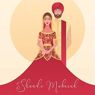 Peacock Supplies Shaadi Mubarak Elegant Greeting Cards, 3-Pack