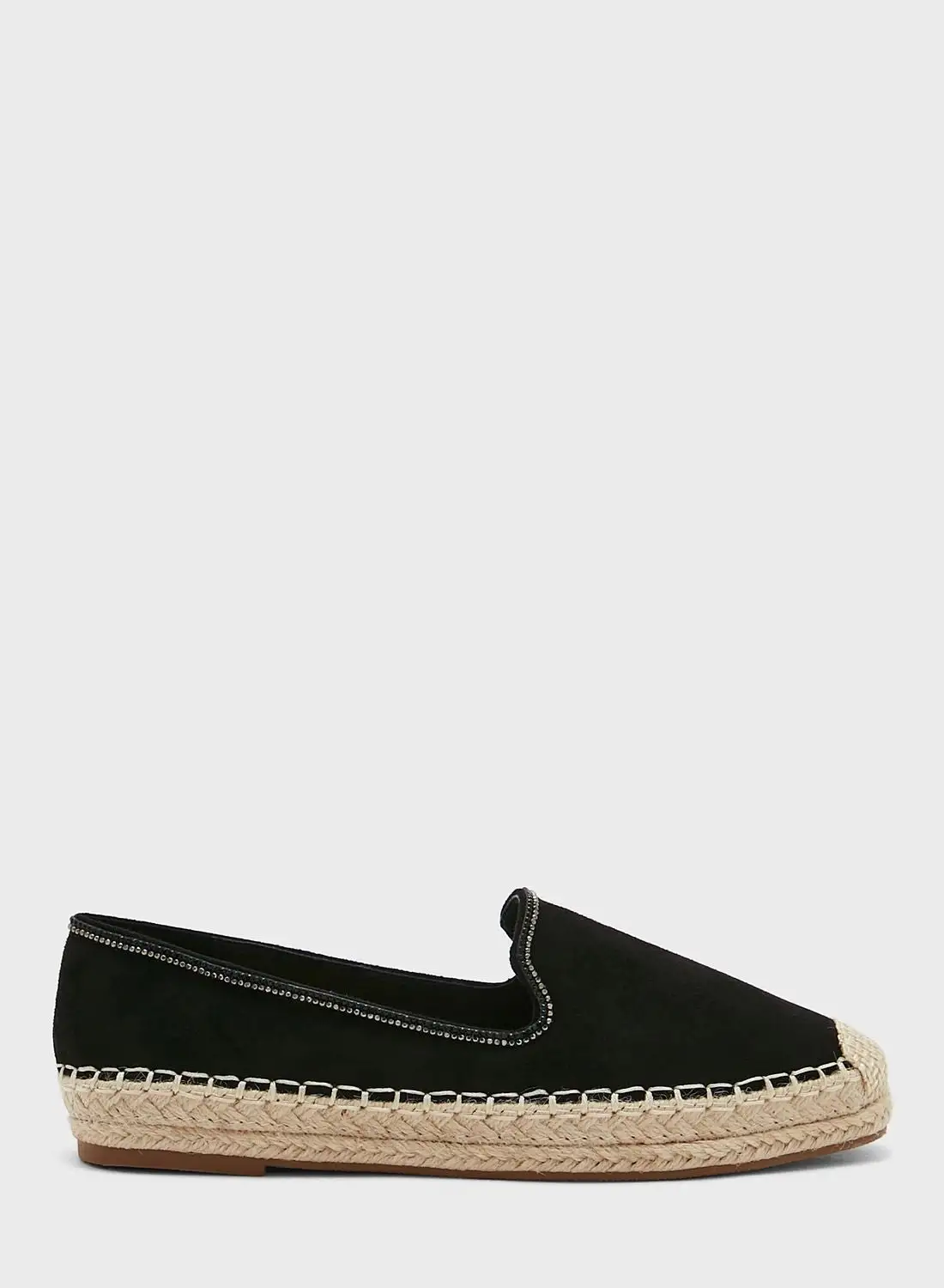 ELLA Diamante Trim Flat Espadrille