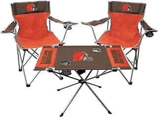 Rawlings NFL 3-Piece Tailgate Kit, 2 Gameday Elite Chairs and 1 Endzone Tailgate Table, Cleveland Browns