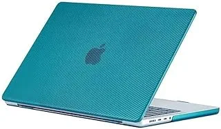 حافظة صلبة فائقة النحافة مصنوعة من ألياف الكربون بلون الأسد الأخضر لجهاز MacBook Air ، مقاس 13 بوصة ، باللون السماوي