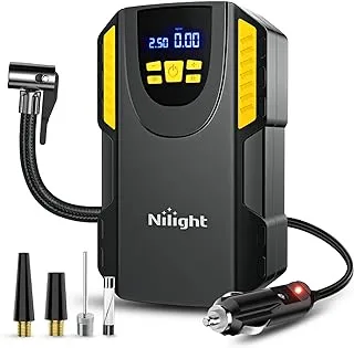 Nilight Tire Inflator Portable Air Compressor 12VDC Car Air Pump 150PSI Digital Tire Pressure Gauge Auto Shutoff Tire Pump for Car SUV Motorcycle Bicycle ATV, 2 Year Warranty