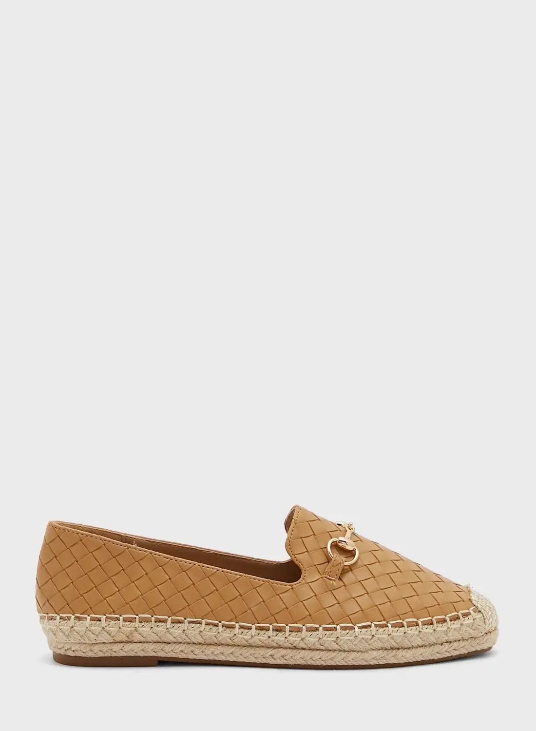 Ginger Lattice Horsebit Flat Espadrille