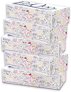 EmOoo Facial Tissue 200 x 2Ply (5 Box), Multi Color