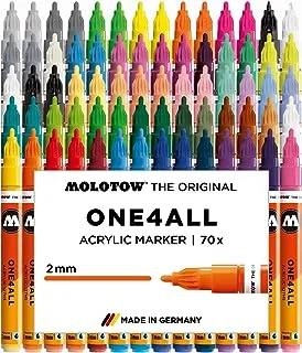 Molotow One4All 127HS مجموعة عرض أكريل ماركر كاملة (2.0 مم Strichstärke ، hochdeckend und دائمًا ، UV-beständig ، für fast all Untergründe) 70 Stück Sortiert