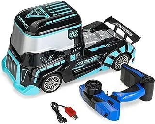 FITTO High Speed RC Truck for Boys, 2.4 GHZ High Speed Racing Car, 4x4 Off Road with Spoilers, Electric Rock Climbing stunt car, Birthday Gift for Kids Age 6 7 8 9 10 11 12, Black