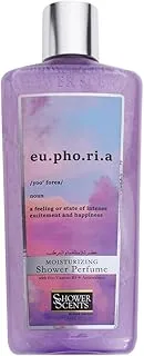 Shower Scents Euphoria Shower Perfume - 312ML- Glittery Texture Shower Gel,Fine Fragrance with Moisturizing Formula,Long Lasting, Body Wash and Pro-Vitamin B5