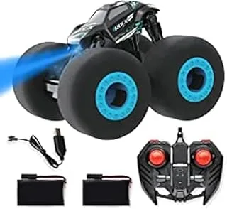 Fitto Remote Control Monster Truck with Big Foam Wheels, Indoor Play RC Car For Boys 6-10 Years Old, Blue