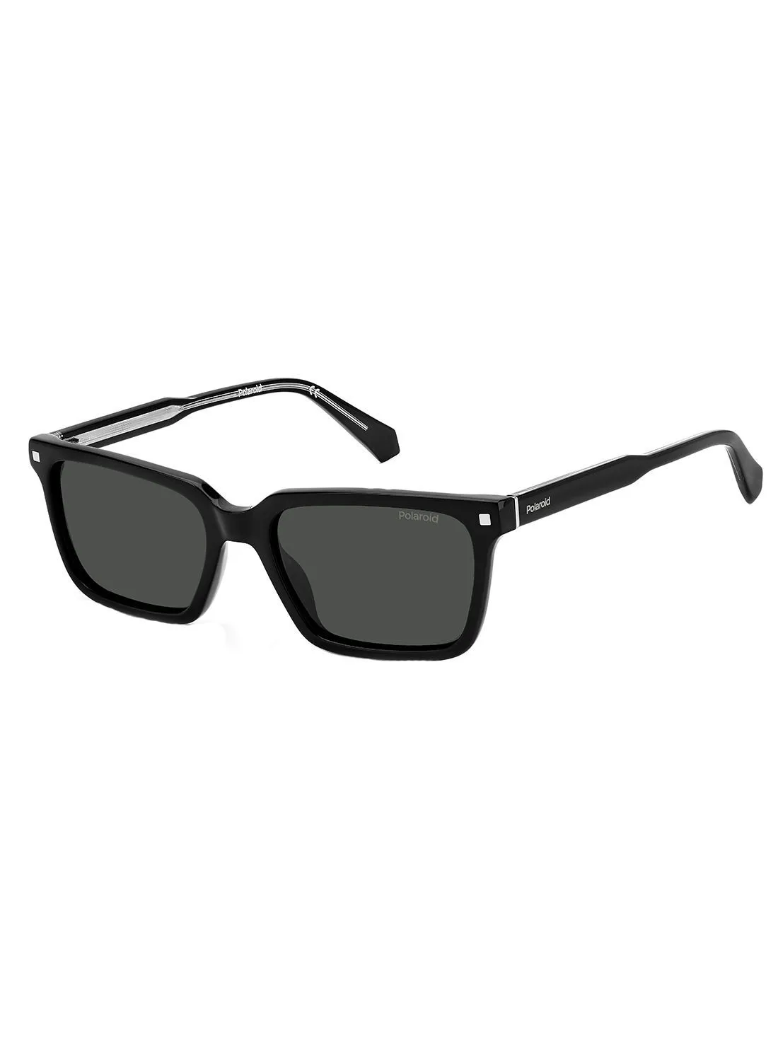 Polaroid Men Rectangular Sunglasses PLD 4116/S/X  BLACK 55