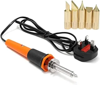 Melfi Melfiâ„¢ Multi-purpose 30W 240VAC Multi Tipped Wood Burning Soldering Iron Kit Anti-Oxidation 5 Heads Electric Engraving Pen, Pyrography Pen Kit, for Metal Glass for Metal