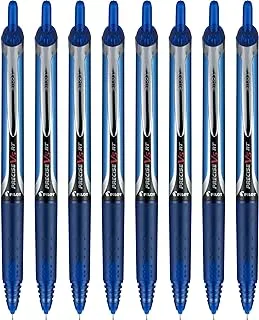 Pilot precise v5 rt refillable & retractable liquid ink rolling ball pens, extra fine point (0.5mm) blue, 8-pack (15328)