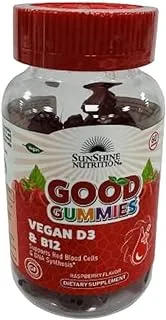 SUNSHINE NUTRITION GOOD GUMMIES VEGAN D3 AND B12 GUMMIES 60'S