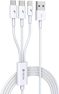 Devia 3in1 USB to Micro Charging Cable - Type-C - Lightning 1.2m