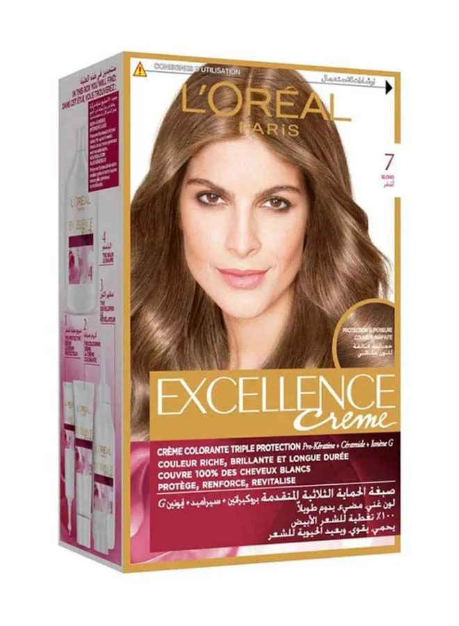 L'OREAL PARIS Excellence Hair Creme Color 7 Blonde pack of 1