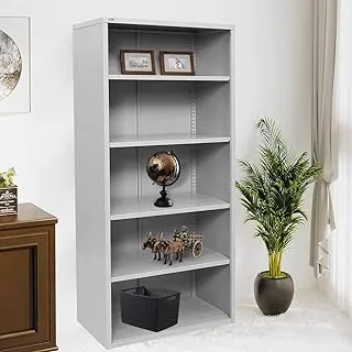 RIGID Steel Open Cupbaord, Cabinet, with Four Adjustable shelves (Grey)