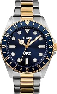 Timex UFC Men's Debut 42mm Watch - Two-Tone Strap Blue Dial Silver-Tone Case, Two-Tone