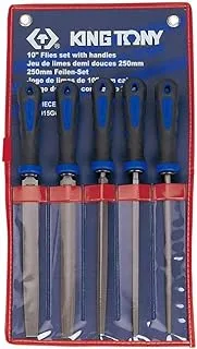 KING TONY 1015Gq Second Cut File Set, 5 Pieces, 10 Inch Length