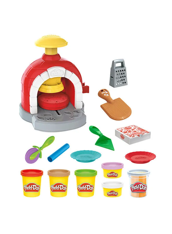 Hasbro Play-Doh Kitchen Creations Pizza Oven Playset Play Food Toy For Kids 3 Years And Up 6 Cans Of Modeling Compound 8 Accessories Non-Toxic